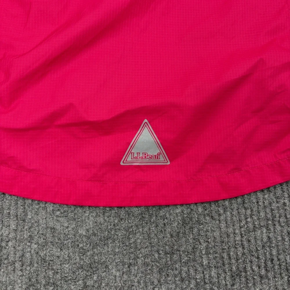 LL Bean Windbreaker Girls L Pink Nylon Hooded Reflective Gorpcore Outdoor